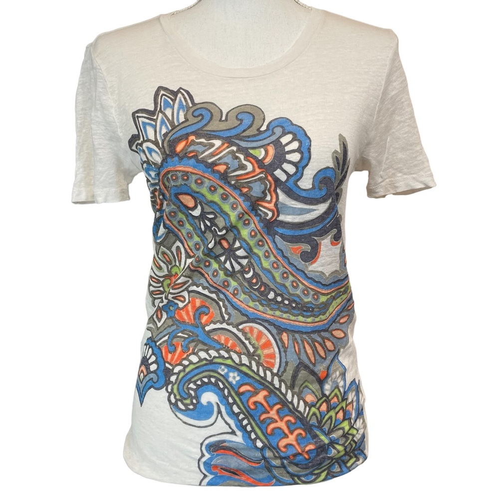 J. Crew Lightweight Paisley Short Sleeved T-Shirt.  Size XS